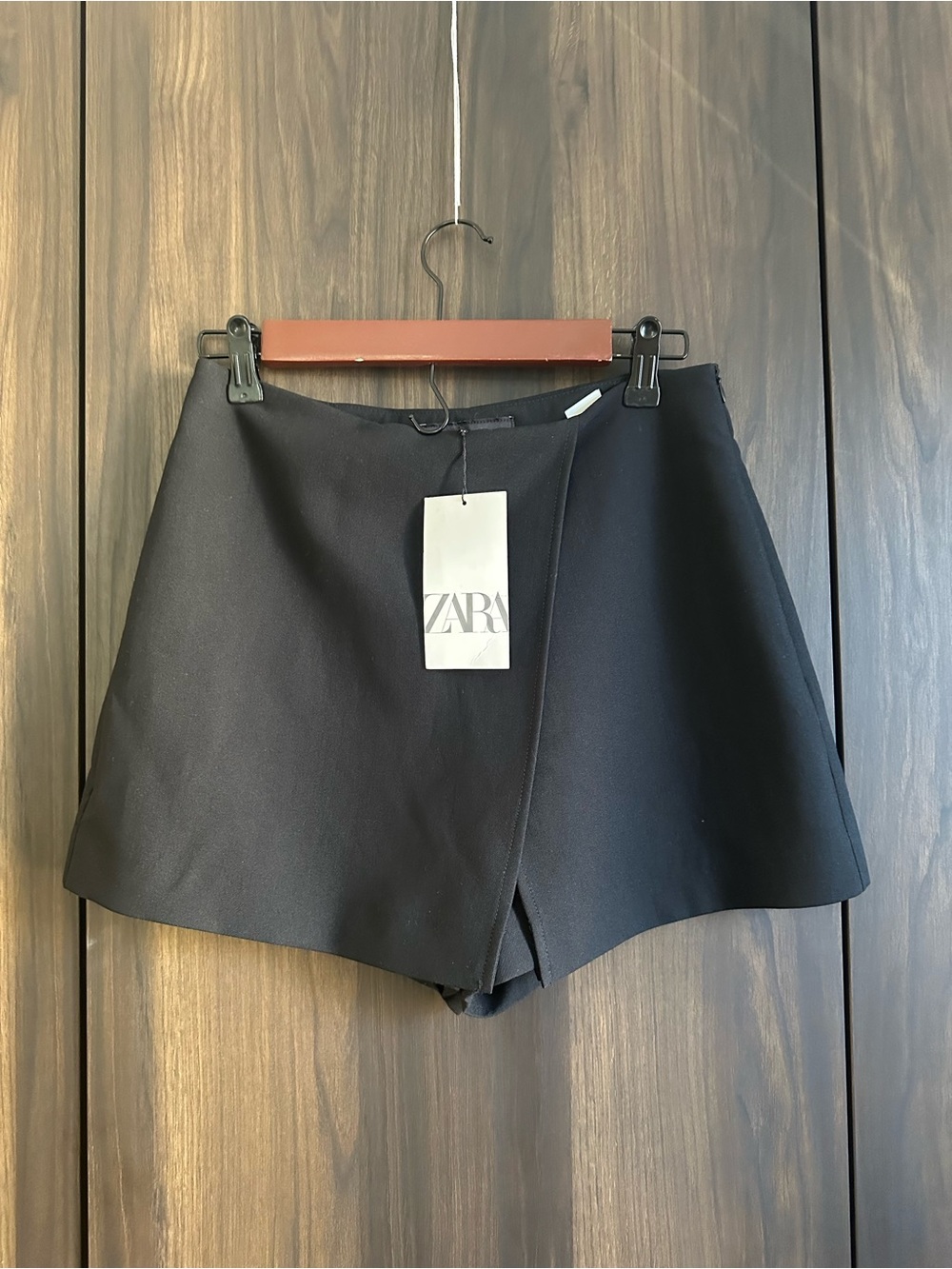 NWT ZARA Black Asymmetric skort.